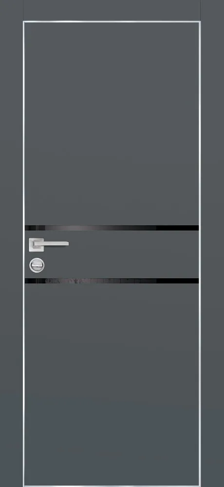 Фото Межкомнатная дверь ПХ-18 AL кромка с 4-х ст. Графит матовый